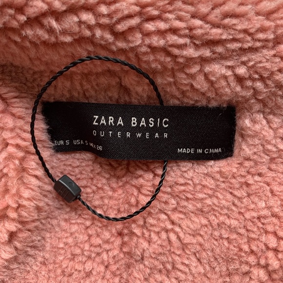 NWOT Zara pink faux shearling moto jacket - Picture 7 of 8